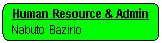 Rounded Rectangle: Human Resource & Admin    Nabuto Bazirio    